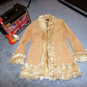 Colebrook Fur Trimmed Suede Penny Lane Coat